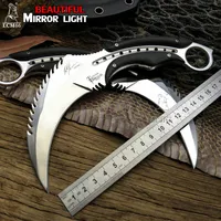 LCM66 Mirror light scorpion claw knife Todd Begg outdoor camping jungle survival battle karambit Fixed blade hunting knives self d2006