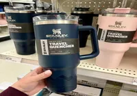 stanley 40oz stainless steel tumbler with Logo handle lid straw beer mug water bottle powder coating outdoor camping cup vacuum in1180176