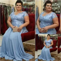 Party Dresses Plus Size O-Neck Applique Lace Evening Girl Formal A Line Prom Gown Sleeveless Chiffon Custom