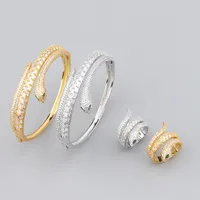 Square diamond snake bangel Luxury women bangles bracelets designer men jewelry high quality unisex Fashion Party Christmas Wedding gifts Birthday Lovers good