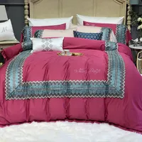 Bedding Sets Luxury Soft Comfortable 100S Egyptian Cotton Lace Embroidery Fitted Cover Pillowcase Set Sheet Duvet Linen 4 7pcs Bed