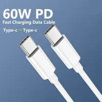 USB Type-C-kabel PD Fast Charge Public-to-Public CTOC Double-Headed 60W för Huawei laddningskabel Mobiltelefon 3A Partihandel