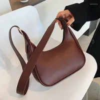 Evening Bags Fashion Shoulder For Women 2023 Casual Crossbody Pu Leather Solid Color Simple Handbags Retro Women's Bag