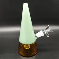 2023 Heady Bong Glass Bongs Mini Cute Girly Bong Cream Green Multicolor 14.4mm Male Joint Handmade Bubbler Water pipe