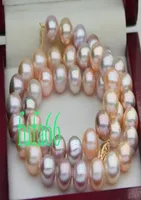 New Fine pearl jewelry GORGEOUS 10MM MULTICOLOR AKOYA PEARLS NECKLACE 18INCHES7770003