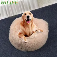 Cat Beds HILIFE Round Bed Puppy Mat House Soft Long Plush Dog Anti-Slip Bottom For Small Dogs Cats Nest Winter Warm Sleeping