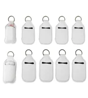 Blank Favor White Sublimation 30ml1oz Antibacterial Hand Gel Holders Keychain Hand Sanitizer Holder without Empty Bottle GB09285165451