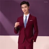 Men's Suits 2023 Fashion Men Slim Fit Office Business Formal Blazer Male Suit Jacket Wedding Dress Casual Terno Coats Plus Size S-5XL