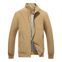 Men's Jackets Casual Zip-up Men Coat Solid Color Pockets Autumn Winter Stand Collar Zipper Jacket For Dating