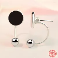 Backs Earrings 925 Sterling Silver 5mm Bead Drop Earring For Women Fashion Engagement Jewelry Party Gift
