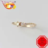 Cluster Rings Liemjee Retro Fashion Personality Party Punk Jewelry Star Real 925 Sterling Silver Ring For Women Feature Charm Girlfriend