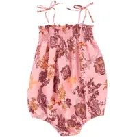 Baby summer rompers toddler sweet girls rose flowers printed Bows suspender jumpsuits infant kids princess bodysuits Z1238