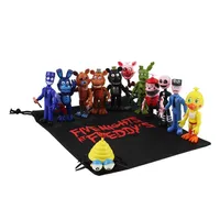 13pcs lot 9cm Fnaf Pvc Action Figures With Gift Bag Five Nights At Freddy's Freddy Fazbear Foxy Dolls Toys Brinqudoes Kids Gi201B