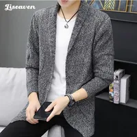 Men's Sweaters Liseaven Cardigans Men Sweater Long Sleeve Mens Jacket Loose Solid Tops Fit Knitting Casual Clothing