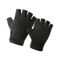 Cycling Gloves 1 2 3 5 Anti-slip Half-finger Breathable Portable Glove Exercise Mitten Outdoor Sports Equipment XL Black