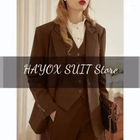 Women's Two Piece Pants Women's 3 For Wedding Business Official Single-Breasted Blazer Set Casual High Street Ladies Custom Costume