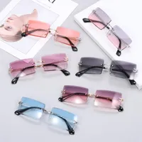 Sunglasses 1Pc Fashion Rimless Rectangle Sun Glasses Unisex UV400 Square Trending Shades Eyewear Accessories