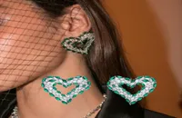 Heart Emerald Diamond Stud Earring 100 Real 925 sterling silver Promise Wedding Earrings for Women Bridal Moissanite Jewelry2345559