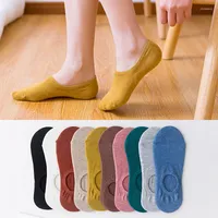 Women Socks 2Pcs- Women's Female Cotton Solid Invisible Sock Slippers The Listing