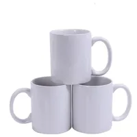 A-sublimation Blank Mug Personalized Heat Transfer Ceramic Mugs 11 Oz White Water Cup Party Gift Drink Sea Transportation Hhc7034268O