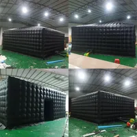 Giant Black white Oxford Cube Marquee Tent Balloon Inflatable Cubic Shape Advertising Trade Show Party Shelter Car Canopy With Doo251p