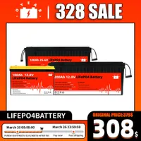 Brand New 12V 24V 100Ah 200Ah LiFePo4 Battery Pack Lithium Iron Phosphate Batteries Built-in BMS For Solar Boat Golf Cart EV RV