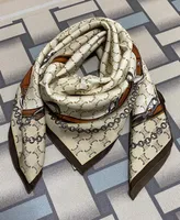 Women039s square scarf 100 twill silk material print letters pattern beautiful scarves shawl size 90cm 90cm7705787