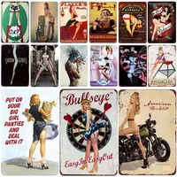 2021 Sexy Girls Plaque Vintage Tin Sign Pin Up Shabby Chic Decor Metal Vintage Bar Decoration Lady Garage Wall Poster Pub Home Cra328q