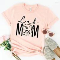 Women's T Shirts Lab Mom Labrador Retriever Custom Mama Shirt Personalized Dog Breed Unisex Graphic Top Tees Cotton O Neck Short Sleeve