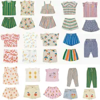 2023 TC Brand Kids T Shirts and Shorts Set Summer Short Sleeve Top Tee Pant Suit Cute Flower Printed Children Clothes Fashion P230331