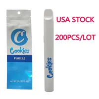 Çerezler 2ml Tek Kullanımlık Vape Kalem ABD Stock Elektronik Sigara Kalın Yağ Pods Buharlaştırıcı kalemler 350mAh şarj edilebilir pil Seramik Bobin Başlangıç ​​Kitleri Çantalar Ambalaj