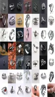 49pcslot Men Women Band Rings Retro Stainless Steel Animal Claw Dragon Feather Adjustable Ring Hip Hop Alloy Punk Jewelry Gifts6013666
