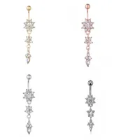 Sonnenblume Navel Nagel Piercing Crystal Jewelry Mode Accesories Button Body Bauch Frau Mann Punktionsring 2 7JK K25604182