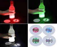 Mini Glow LED Coaster Mats Pads Flashing Creative Luminous Light Bulb Bottle Cup Sticker Mat Light Up For Club Bar Home Party Deco8965838