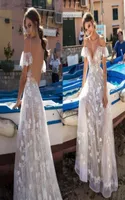 Vestidos de noiva New Boho Lace Wedding Dress Aline Vneck Straps Bride Dress Wedding Gown Party 2020 PFW119565823