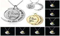 Золотая цепочка ожерелье Сердце корейские украшения дешево я люблю тебя на луну и спине Серебряное ожерель