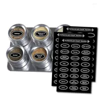 48Pcs/Set Waterproof Chalkboard Kitchen Spice Label Stickers Home Jars  Bottles Tags Blackboard Labels Stickers With Marker Pen