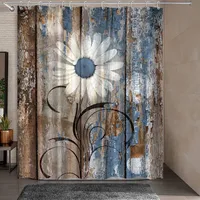 Tenda Da Doccia Rustica Con Fiori E Farfalle - Stile Country E Versi