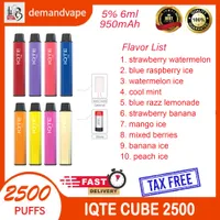 IQTE Cube 2500 Puffs Bulk-buy Großhandel elektronische Zigarette Einweg-Vape mit 950mAh Einweg-IQTE PRO-Gerät Bang 2000 Puff Flex 2800 Puff