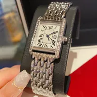 Luxe bijpassende horloges voor paren vintage tank horloges diamant goud platinum rechthoek Quartz horloge roestvrijstalen mode valentijnsdag geschenken voor paar