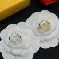 Anillos de amor para mujeres anillo de oro anillos de diamantes letra f anillo de diseño abierto damas diseñadores de lujo joyería accesorios de compromiso de boda