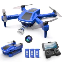 HS430 Faltbare FPV-Drohne mit 1080P-Kamera für Erwachsene und Kinder, RC-Quadrocopter mit Auto-Hover-Schwerkraftsensor, 3 Batterien, Blau
