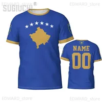Polos fai-da-te Polos Nome personalizzato Nome Kosovo Emblema 3D 3D T-shirt per uomo Donne Tees Schema Vestiti Fan Fal Football FAI GIOCO TA SCHIT T230411