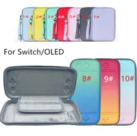 GRADIENT KLEUR PROTABLE DRAATSCHAPPERTE Bescherming Travel Hard Bags Console Game Pouch Protective Carry Case Shell voor Nintendo Switch OLED Macarone Color PU Cases