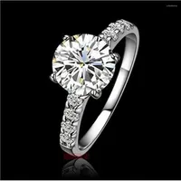 Cluster Rings Solid 14K White Gold Au585 1Ct Round Moissanite Engagement Ring For Woman Birthday Sieraden Gift voor altijd