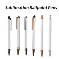 100pcs Sublimation Ballpoint Pens Blank Heat Transfer White Zinc Alloy Material Customized Pen School Office Supplies