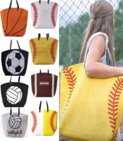 Baseball Tote Tote Bag w Softball Baseball Volleyball Football Football Tote Bag na płótnie torba na ramię Women Sports Torby HA13995802489