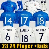 Italië voetballen Jerseys spelerversie Maglie da calcio Italië lange mouwen 22 23 24 TOTTI Chiesa Training Suite Italia Italia 1994 voetbalshirt T Men Kids Kit