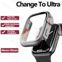 Andere mode -accessoires Case+glas voor Apple Watch Change in Ultra Integrated IWatch 7 8 45mm 4 5 6 SE 44mm schermbeschermer Cover Upgrade naar Ultra 49mm J230413