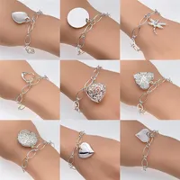 Link Bracelets Brands 925 Color Silver Charm Pendant Dragonfly Heart For Women Fashion Wedding Party Designer Jewelry Gift